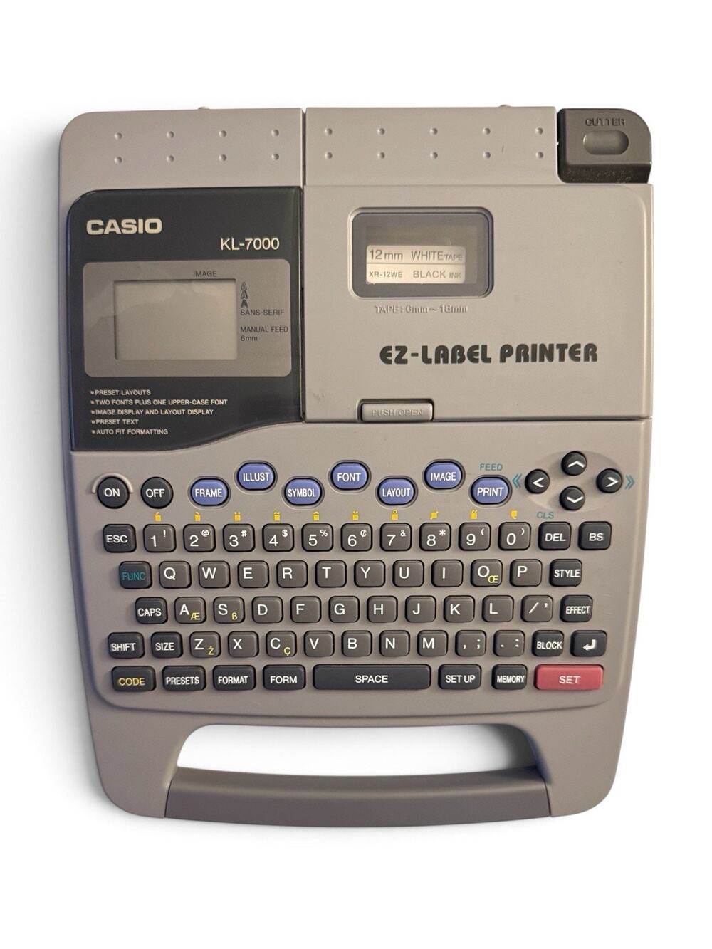 Casio KL-7000 Label Thermal Label Printer Tested Working - No Power Adapter Incl